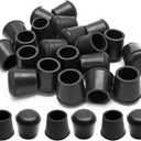 Piutouyar Round PVC Rubber Furniture Covers, 16mm / 5/8 Inches Table Chair Leg Tip Protectors, Non-Slip End Cap for Protect Surfaces, Black(20Pcs)