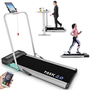 Bluefin Fitness Task 2.0 2-in-1 Folding Under Desk Treadmill | Home Gym Office Walking Pad | 8 Km/h | Joint Protection Tech | Smartphone App | Bluetooth Speaker | Compact Walking/Running Machine