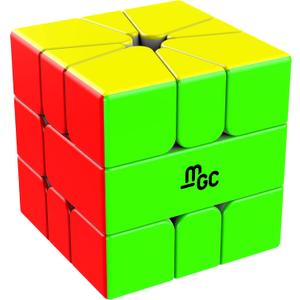CuberShop MGC SQ1 Magnetic Square One Stickerless Speed Cube, YJ Shaped Professional SQ-1 Magic Puzzle, MGC Series Alien Brain Teaser Toy, YJ Cube MGCSQ1, (2.2x2.13x2.13 inches)