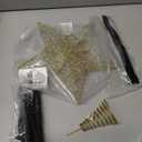 Christmas Tree Topper, Glitter Golden Star Ornament for Xmas Metal Wire Tree Topper, Hollow Glitter Star for Festival Christmas Tree Home Decoration Party