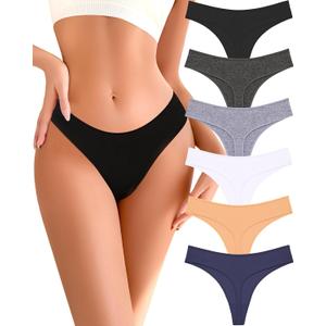 READY TO LOVE Cotton Underwear for Women Pack Breathable Thongs for Women Sexy Stretch Soft Womens Panties Thong M