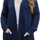 Snuggle Sac Cardigan Sweaters for Women with Pocket Trendy Casual Long Sleeve Tops Open Front Fall Winter Coats XL