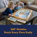 Bits and Pieces Rotating Puzzle Board with Drawers 1500 Piece Jigsaw Puzzle Table Organizer with Lazy Susan Spinner The Original Premium Wooden Puzzle Board for Adults, Portable & Durable Design, 35" x 26" - 1500 Piece