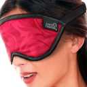 Dream Essentials Ultra Silk Slim Sleep Mask, Red Jacquard- All Natural Hypoallergenic Mulberry Silk, Fully Adjustable Strap, Thin Profile mask Great for Side, Stomach or Back Sleepers