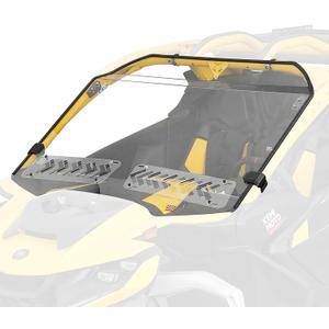 KEMIMOTO Vented Front Windshield Compatible with Can Am Maverick R 2024+ Scratch Resistance PC Windscreen Airflow Dustproof Rainproof Full Sliding Window