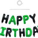 TONIFUL Happy Birthday Balloons Banner 16 Inch Mylar Foil Letters Birthday Sign Reusable for Girls Boys Kids & Adults Birthday Party Decorations Supplies（Black Green）