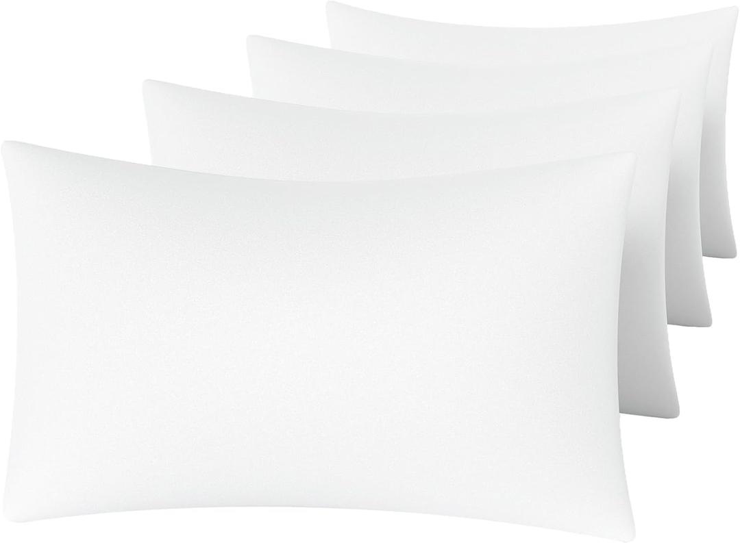 MINIPANDA White Pillow Cases Set of 4 Queen Size - Super Soft, Smooth and Breathable Pillow Cases Queen- Envelope Design - Machine Washable Lightweight (20X30 Inches (4 Piece))
