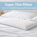 Slim 3.2" Stomach Sleeping Memory Foam Pillow-Thin, Flat, Soft Yet Supportative for Belly, Back& Stomach Sleepers