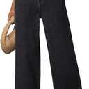 DOKOTOO Women's Casual High Waisted Jeans Stretch Button Wide Leg Loose Denim Pants with Pockets Size 4