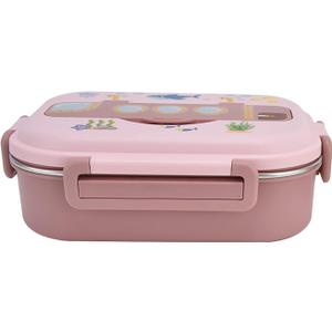 TOPINCN Lunch Box Divided Insulation Sealed with Cartoon Compartment Leakproof for Boxes Stainless Steel Lunch Boxes ()