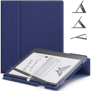 E NET-CASE Case for Kindle Scribe 10.2 inch 2024 & 2022 Released, Multi-Viewing Adjustable 360 Degree Rotating Stand Cover for Kindle Scribe 10.2, Auto Sleep/Wake with Pen Holder, (Deep Blue)