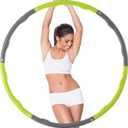 Ultrasport Hula Hoop, for strengthening Back and Abdominal Muscles, 6 Pieces That snap Together, Easy Assembly, Soft Foam, Fewer Bumps, for Beginners and Advanced Users (Green / Grey)