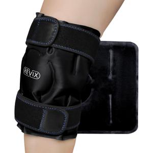 REVIX Ice Wrap for Knee Discomfort, Reusable Knee Ice Pack Wrap with Cold Compress Therapy for Muscle Ache, Promotes Post-Workout Recovery, Soft Plush Lining, Black
