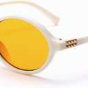 SCVGVER Retro Oval Sunglasses for Women Men, 90s Vintage Small Cat Eye Sun Glasses Y2k Trendy Narrow Shades, UV Protection