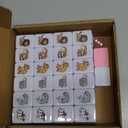 GRACIAS 2 Players Mahjong Block Set, Mahjong Tile Game with 50 Premium Pink Tiles(30mm) Animal and Food Pattern, Portable Mahjongg Set with A Carry Bag