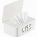 Sleek Baby Wipes Dispenser Easy to Access Bathroom Flushable Butt Wipes Container Holder Refillable,7.28" L x 4.80" W x 2.75" H (White)