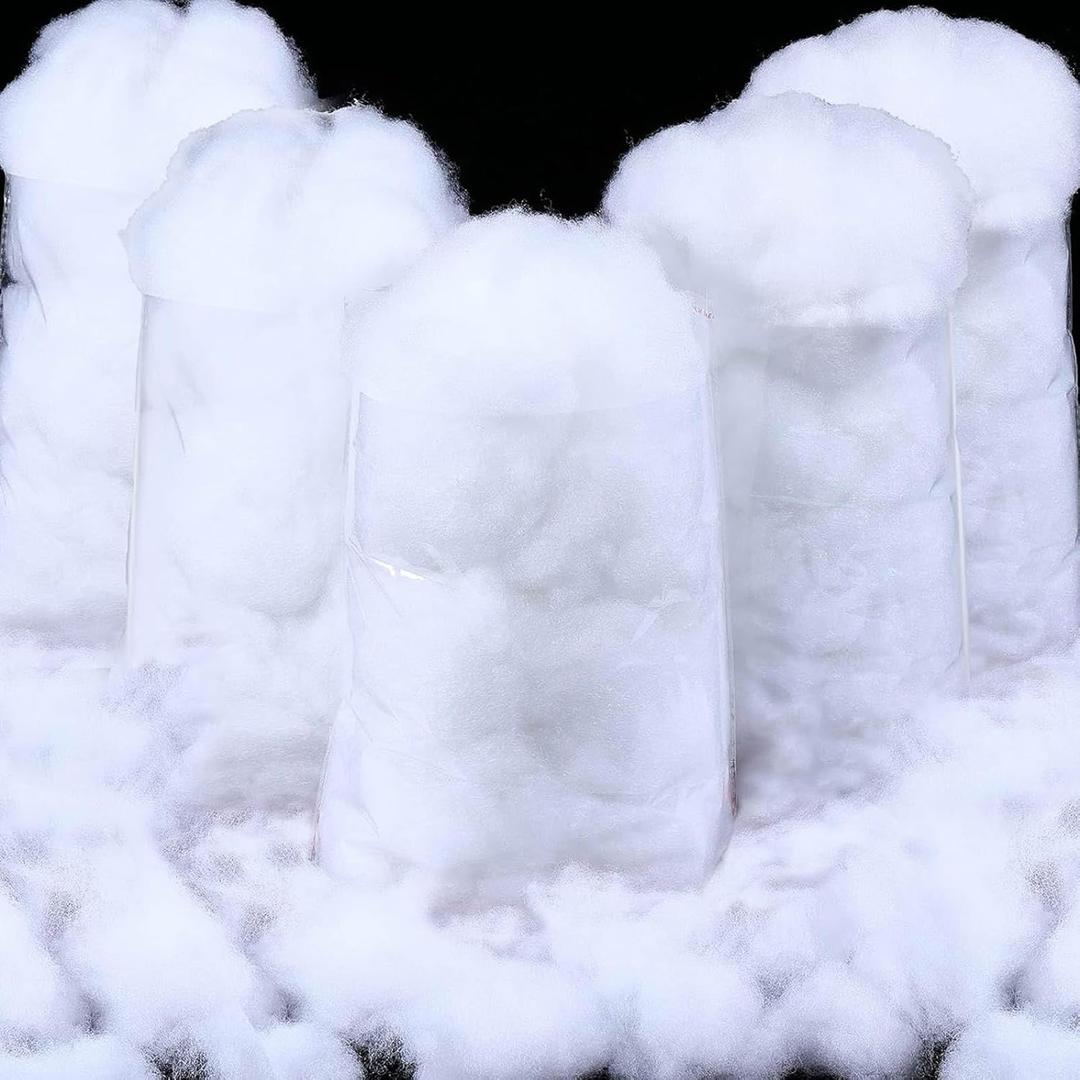 Shappy 165.79 Ounce/ 4700 g Christmas Fake Clouds Snow Decoration Artificial White Cloud Fiber Faux Fluffy Snow Indoor Soft Artificial Fake White Cotton Winter Craft Decor Xmas Tree Village Displays
