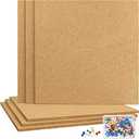TUPARKA 6 Pack Cork Board 12"x12" - 1/4" Self-Adhesive Corkboards With 100 Push Pins, Bulletin Boards, Square Cork Tiles for Wall, Home, School, Office Decorative