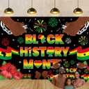 Black History Month Backdrop 6x4FT African American Black History Month Photography Background Festival Party Decorations Supplies Photo Props (6x4FT: 72x48 inch)