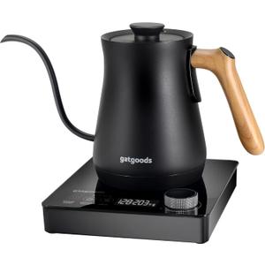 Electric Gooseneck Kettle  Precise Temperature Control, 1200W Fast Boil, Keep Warm Feature, Ideal for Pour-Over Coffee and Tea, 27oz Stainless Steel Interior