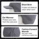 Cozy Head Beanie with Brim and Ear Flaps,Winter Knit Beanies for Unisex,Warm Ear Protection Knitted Hat Winter Beanie