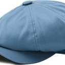 BOTVELA Men's 8 Piece Newsboy Flat Cap 100% Cotton Gatsby Ivy Golf Cabbie Hat