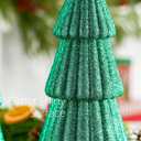 2 x 3Pcs Artificial Christmas Tree Decorations Glittering Foam Tabletop Xmas Tree Modern Christmas Centerpiece Decor for for Table Mantel Home Holiday Party Decor(Green)