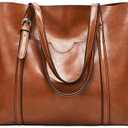 PU Leather Women Tote Bag - Soft Vintage Shoulder & Top Handle Purses, Fashion Large Capacity Everyday Handbags