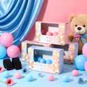 Lunmon 4 Sets Blue Pink Bear Gender Reveal Baby Shower Swing Shaking Balls Activity Set for Adult Novelty Twerk Includes 40 Balls, Ribbon & Cardboard Boxes Bridal Shower for Outdoors Indoors