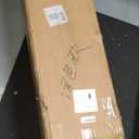 Tall Black Floor Vase 32 inches, Handmade Large Ceramic Vases for Home Decor Living Room, Boho Textured Decorative Wide Mouth Opening Corner Vase for Pampas Grass Hallway (Dark Stripe Style)