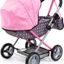 Bayer Doll Pram Carriage, Foldable Stroller for Dolls up to 18 in with Blanket, Pillow & Handbag