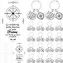 Kenning 24 Sets Graduation Gifts Bulk 2026 Compass Keychain with Cards Inspirational Graduation Keychain Gifts for College Senior Junior High School Graduate Gift Party Favor
