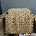 Weysat Wicker Toilet Paper Basket with Lid and Detachable Wheels Boho Slim Woven Toilet Paper Holder Holds up to 9 Mega Rolls for Home Bathroom Decor Organizer