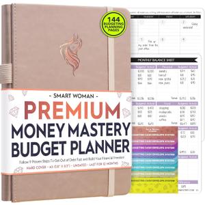 3 x Financial Planner - Monthly Budget Planner with Cash Envelopes & Monthly Bill Organizer | A 12-Month Journey to Financial Freedom | Bill Payment Tracker Organizer, Debt, Expense Tracker & Money Saving