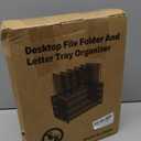 LEKETREE Desk Organizers and Accessories, 3-Tier Paper Organizer with 5 Vertical File Holders, File Folder Organizer (Black, 3T)