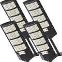 Solar Street Light Outdoor Waterproof, Motion Sensor Solar Powered Light, Dusk to Dawn LED Solar Parking Lot Flood Light for Outside, Yard, Garden, Path-4PC