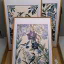 Aurlan Vintage Blue Birds and Botanical Framed Wall Art(16"x24"), 3PCS Classic Chinoiserie Audubon Bird Canvas Artwork, Large Abstract Watercolor Flowers Floral Home Decor for Bedroom Living Room