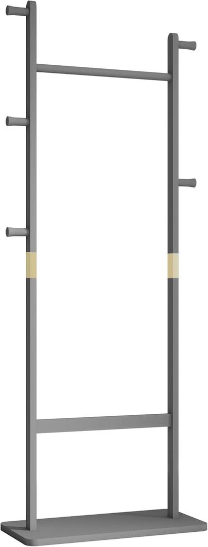 Coat Rack Freestanding Heavy Duty, Coat Racks Solid Wood Hanger, Standing Hat Rack,Shoe Bench Placed in the Bedroom, Entrance, Living Room and Office (Grey)