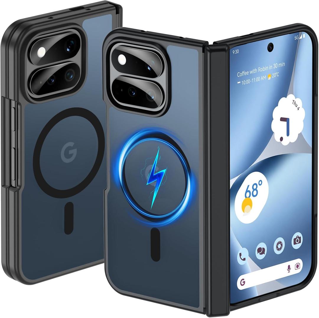 OWKEY Magnetic for Google Pixel 11 Pro Fold Case Fit for MagSafe, Black