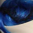 Short Bob Wavy Wig with Bangs for Women Loose Curly Shoulder Length Synthetic Cosplay Wig Bob for Girl Colorful Costume Wigs (Blue)