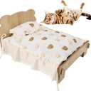 Wooden Pet Bed, Wood Frame Sleeping Habitat with Mattress, Universal Sofa Pet Bed for Cat Dog Rabbit Small Animals