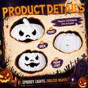 Tujoe 6 Pcs Halloween Pumpkin Lantern Set Light up LED,White