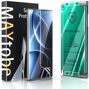 MAYtobe [2-Pack Screen Protector for Samsung Galaxy Note 10 Plus Ceramic film with Installation Tray, Easy Installation, 3D Curved, Bubble Free, Anti-Scratch
