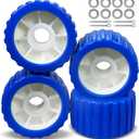 Boat Trailer Rollers PU Ribbed Wobble Roller 5in ODX3in W fit 7/8-9/8" Diameter Shaft with 8 Flat Washers and 4 Cotter Pins (XX-Large)