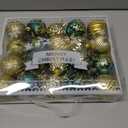 Christmas Tree Decoration Ball Set - 20 Pieces of shatterproof Multi-Colored Christmas Tree Decorations, 2.36 inches Hanging Balls, Festive Party use (Golden+Green)