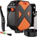 GFCI Wall Mounted 5000PSIMAX PowerWasher with 100FT Retractable Hose, 5-Stage Adjustable Press, Foam Cannon & 5 Nozzles for Car, Lane, Patio Cleaning