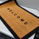 THEODORE MAGNUS Door Mat – Coir Doormat for Outdoor Entrance, Durable Welcome Mat with Non-Slip Backing, Perfect for Front Door and Entryway - Outdoor/Indoor - Welcome w/Border - 17" x 30"