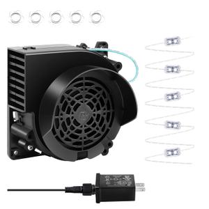 Inflatable Replacement Fan Blower - 12V 1.0A Blower with 12V 1.5A Adapter and 5 LED Lights for Halloween Party Yard Garden Lawn Decorations