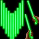 Lewtemi 10 Pcs Large Glow Sticks Big Giant Jumbo Halloween Christmas Emergency Light Stick for Camping Accessories, Survival Kit (14 Inch, Green)