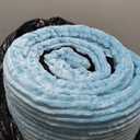 Oversized King Comforter 128x120, 3 Pieces Luxurious Velvet Extra Large King Quilt Striped Bedspread Coverlet Bedding Set with 2 Pillow Shams 20x36 Ultra Soft Duvet Insert for All Season, torquise blue